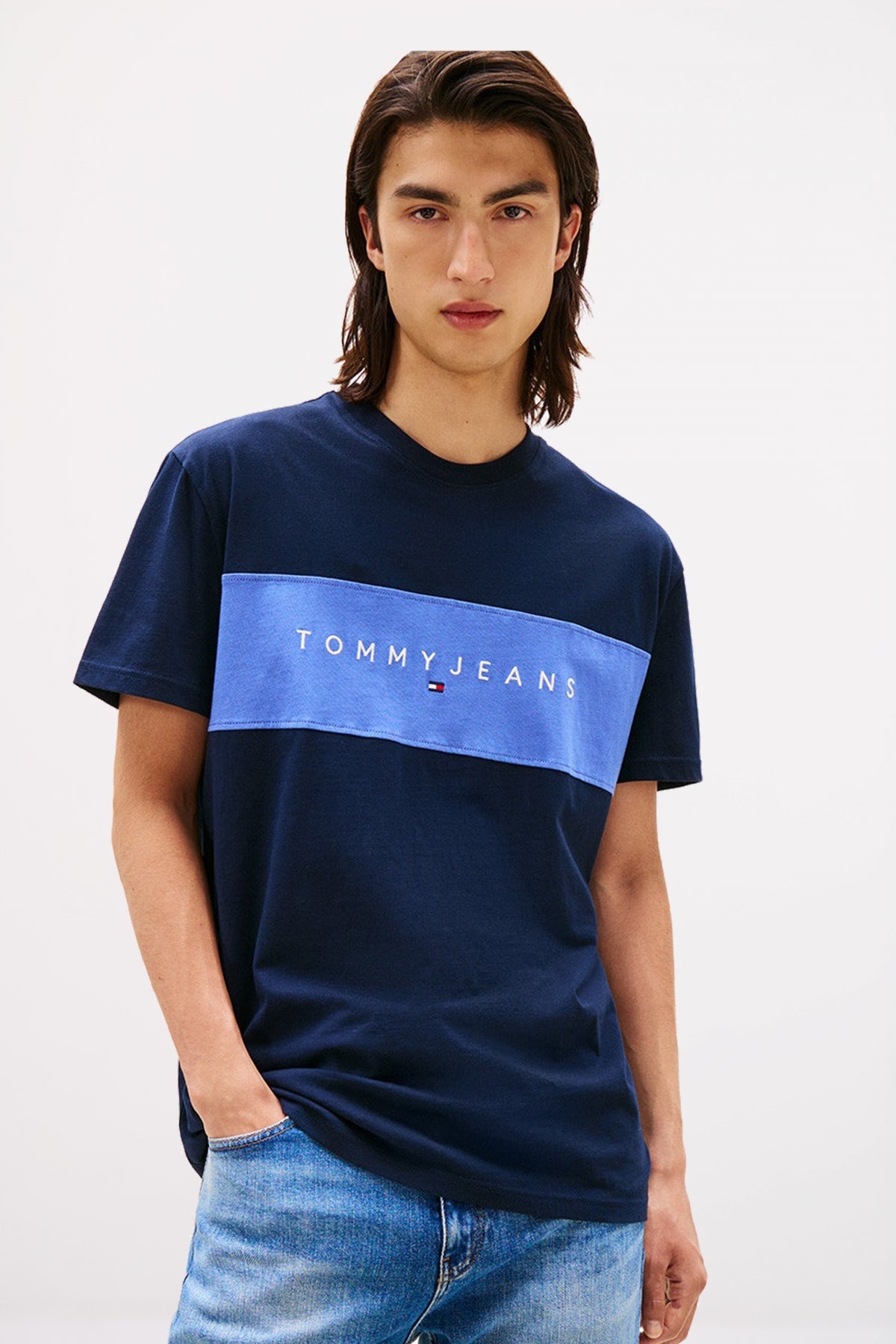TOMMY JEANS TJM REG CBLK LINEAR LOGO en color AZUL  (1)