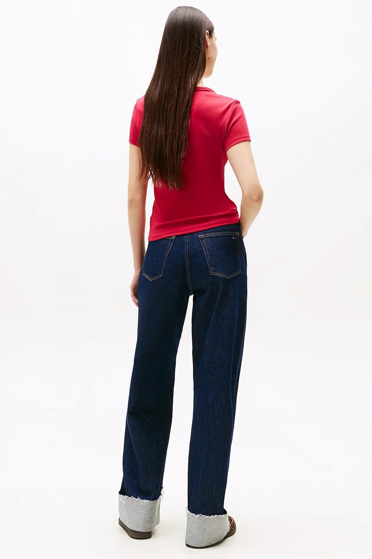 TOMMY JEANS TJW SLIM ESSENTIAL RIB S en color ROSA  (3)
