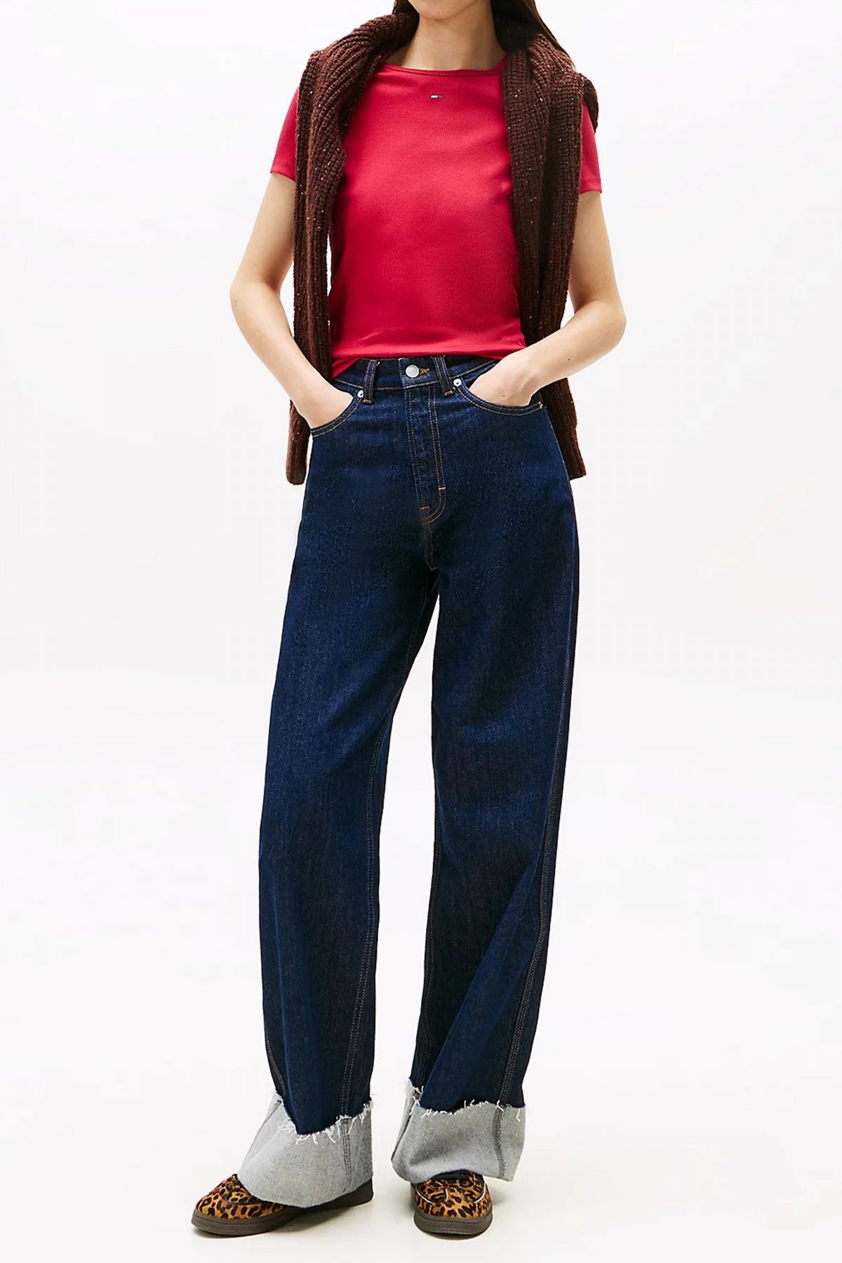 TOMMY JEANS TJW SLIM ESSENTIAL RIB S en color ROSA  (4)