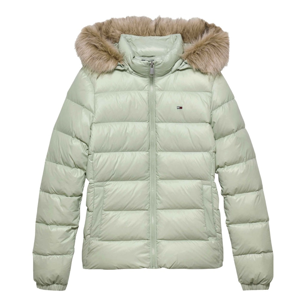 TOMMY JEANS BASIC HOODED DOWN JA en color VERDE  (4)
