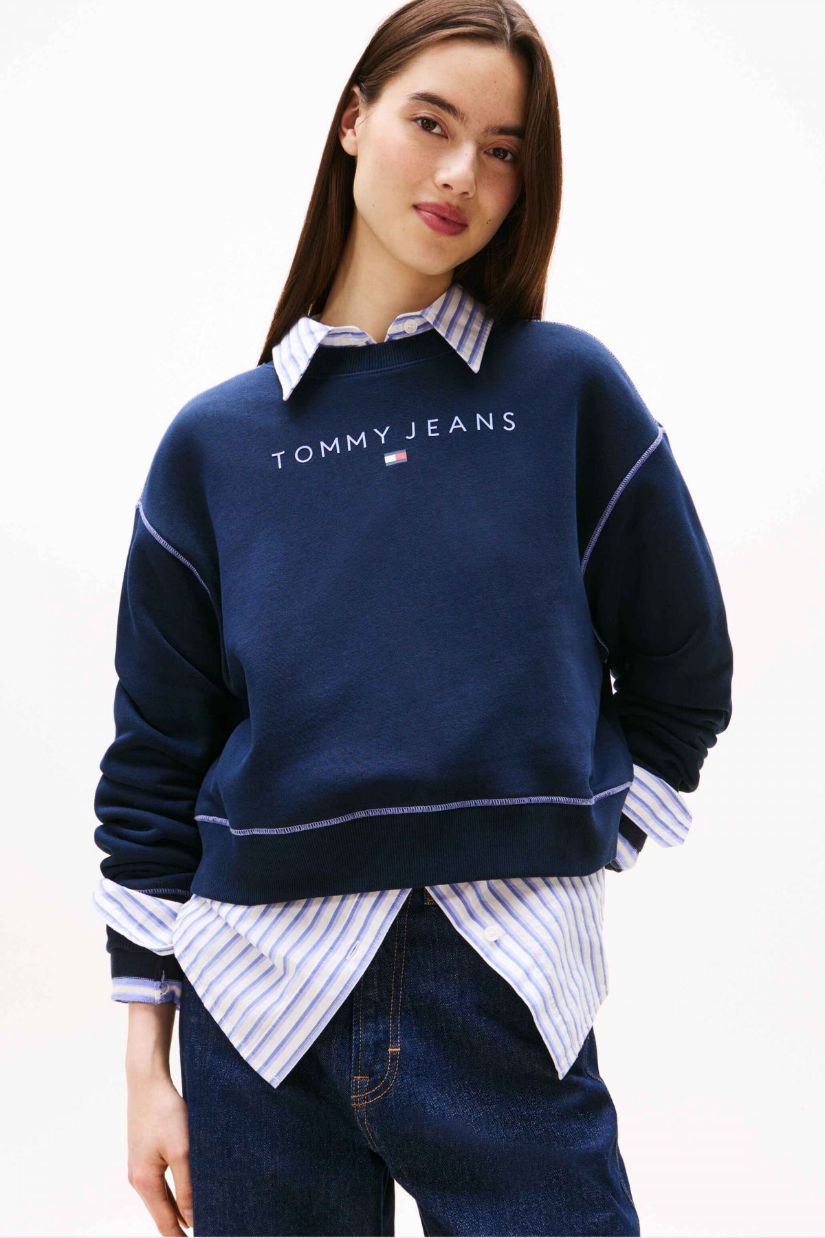TOMMY JEANS TJW RLX CRP STITCH LINEA en color AZUL  (1)