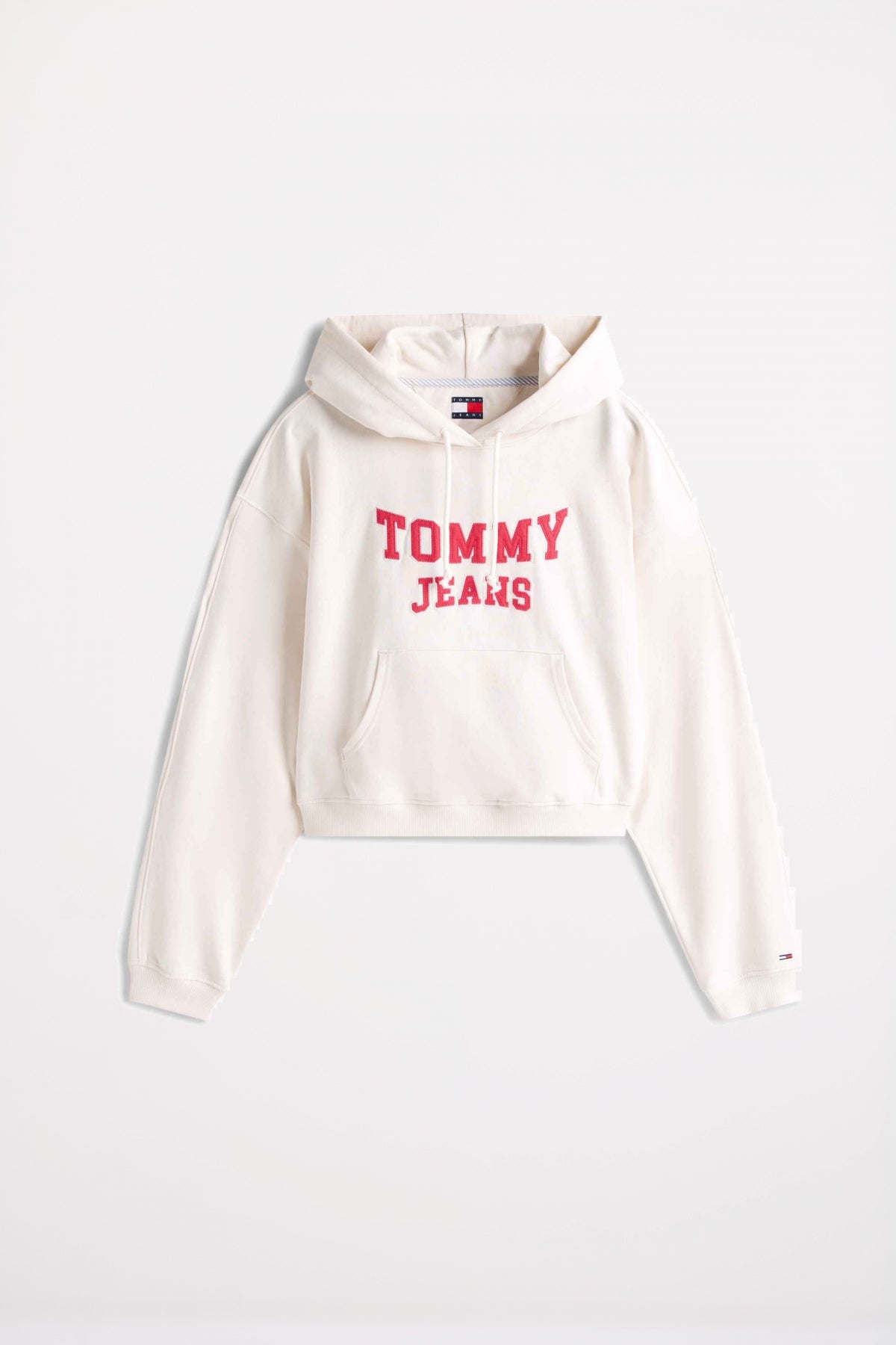 TOMMY JEANS TJW BXY CRP VARSITY HOOD en color BLANCO  (2)
