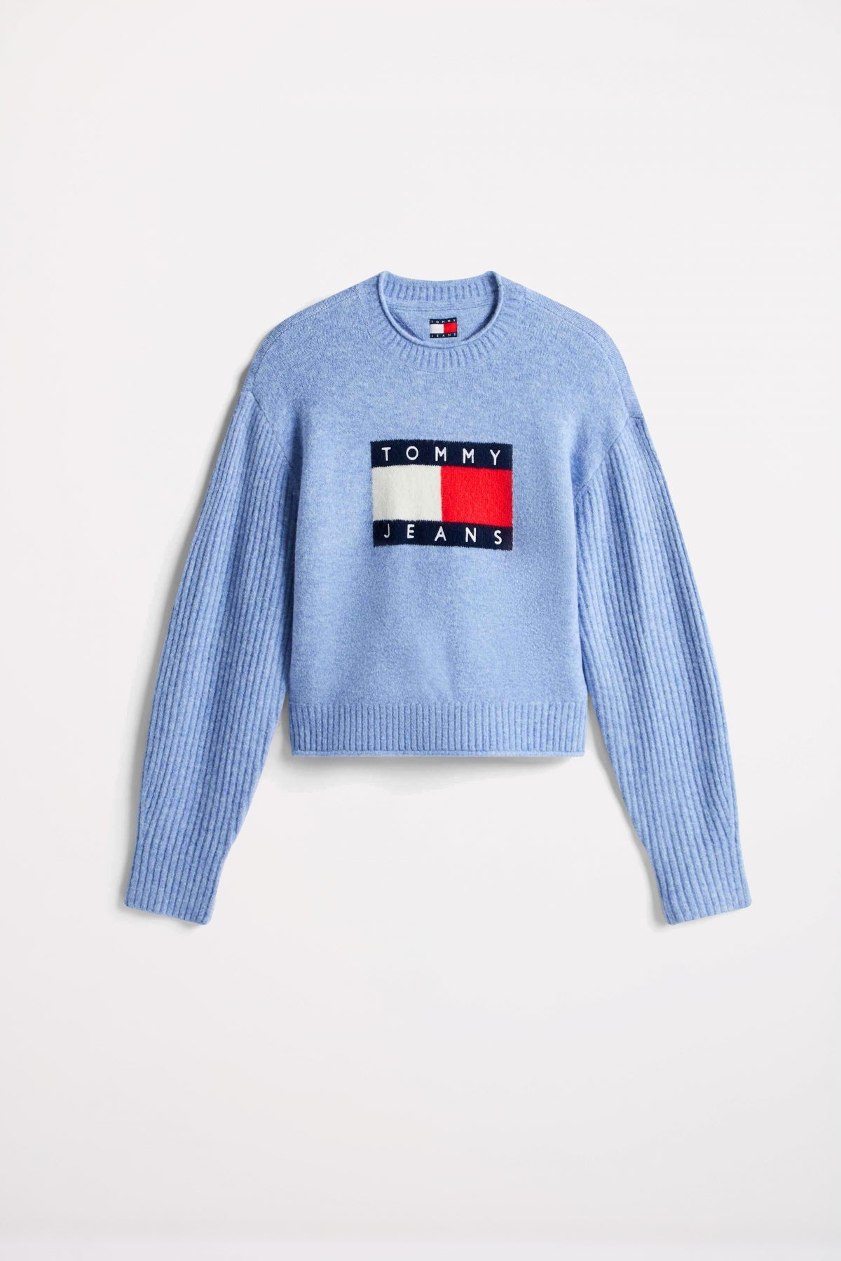 TOMMY JEANS TJW MELANGE FLAG SWEATER en color AZUL  (2)