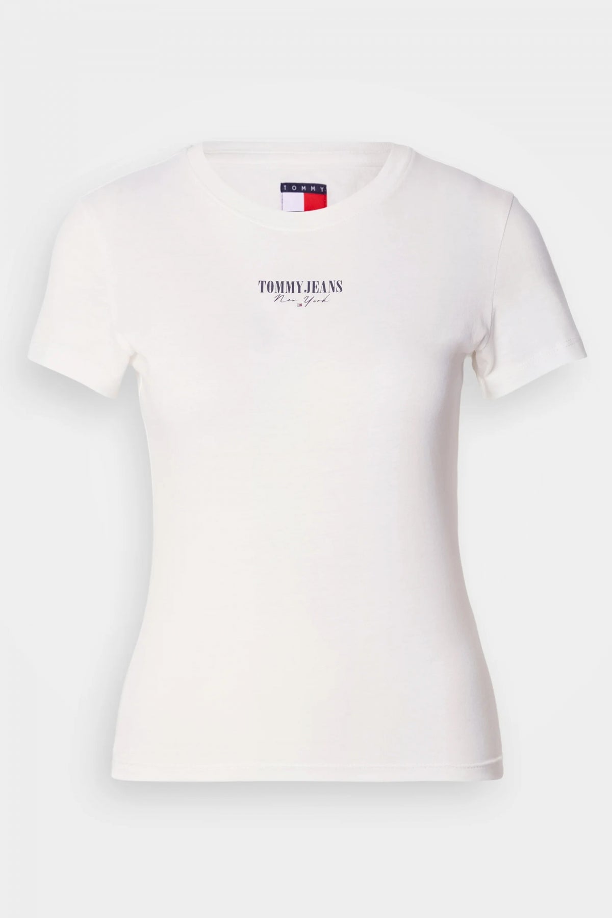 TOMMY JEANS TJW SLIM ESS LOGO  TEE en color BLANCO  (2)
