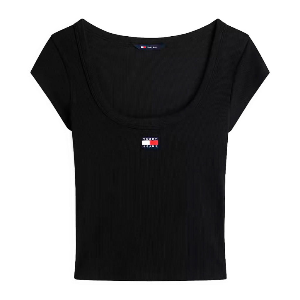 TOMMY JEANS DWDW SLIM RIB BADGE en color NEGRO  (4)