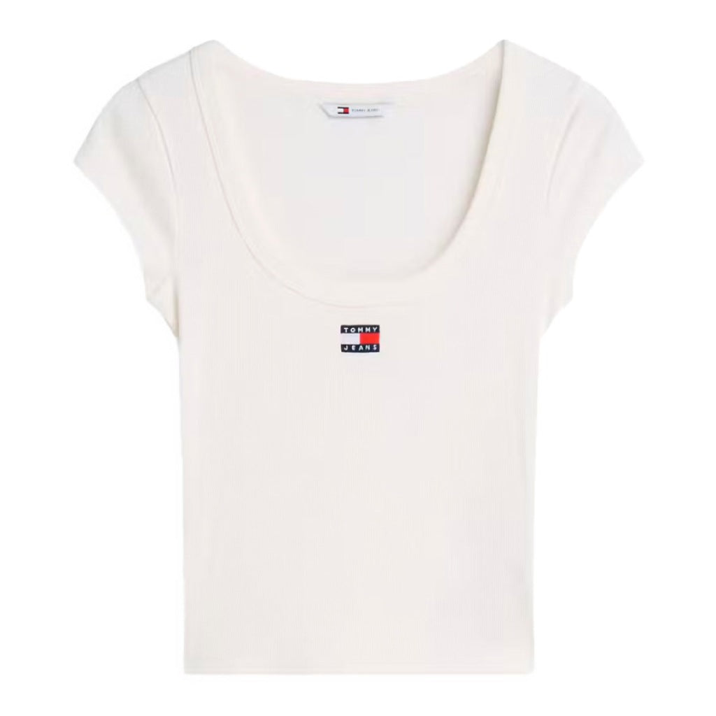 TOMMY JEANS DWDW SLIM RIB BADGE en color BLANCO  (4)