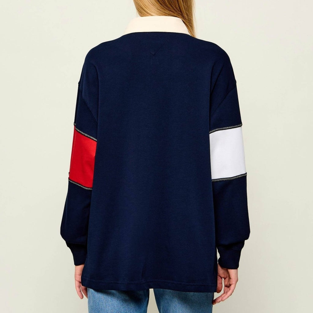 TOMMY JEANS DWDW OVS FLAG RUGBY en color AZUL  (5)