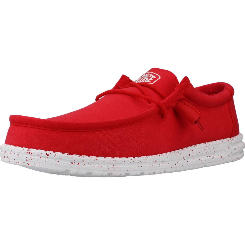 HEY DUDE WALLY SLUB CANVAS en color ROJO  (1)