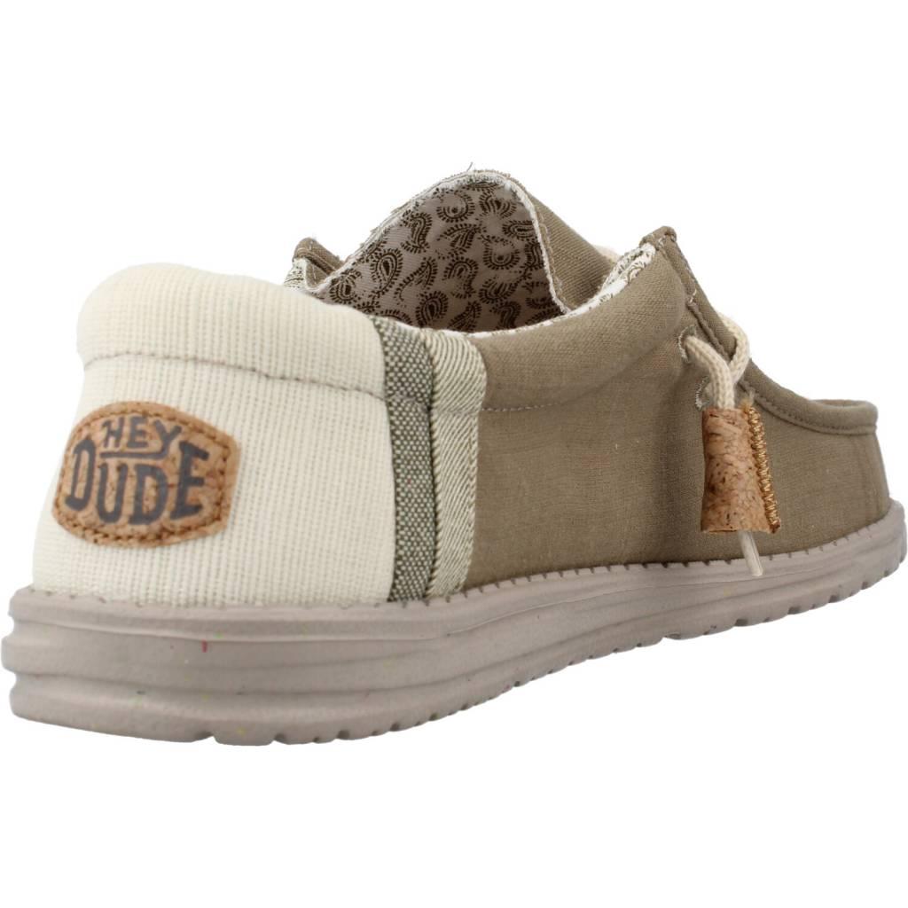 HEY DUDE WALLY LINEN NATURAL en color VERDE  (3)