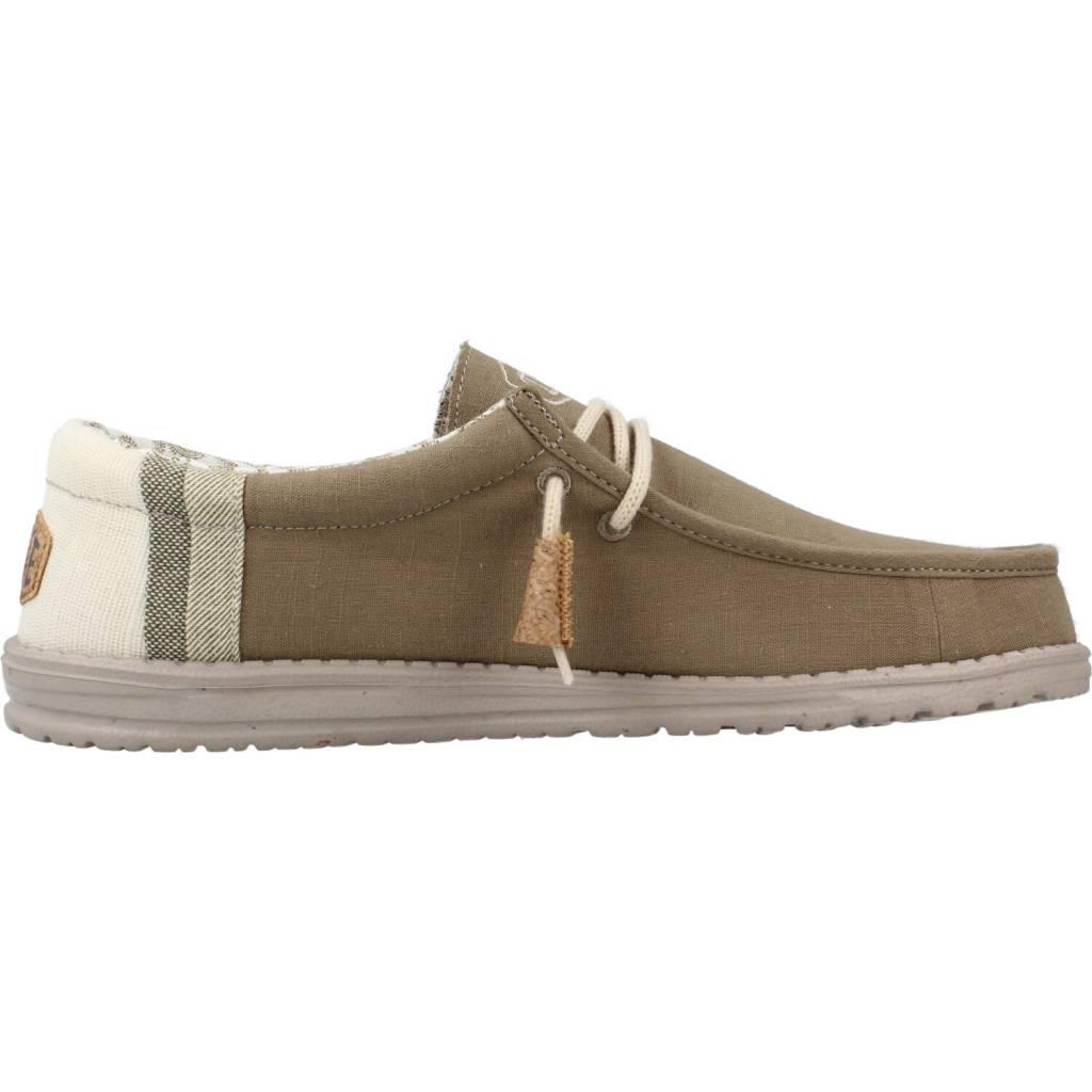 HEY DUDE WALLY LINEN NATURAL en color VERDE  (4)