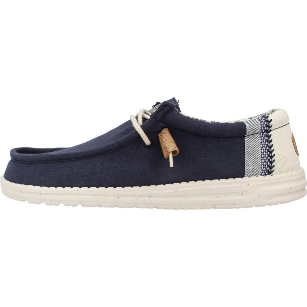 HEY DUDE WALLY LINEN NATURAL en color AZUL  (2)