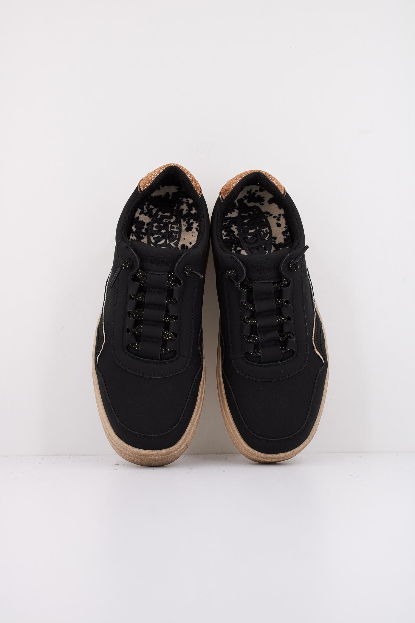 HEY DUDE HUDSON LIFT METALLIC en color NEGRO  (4)