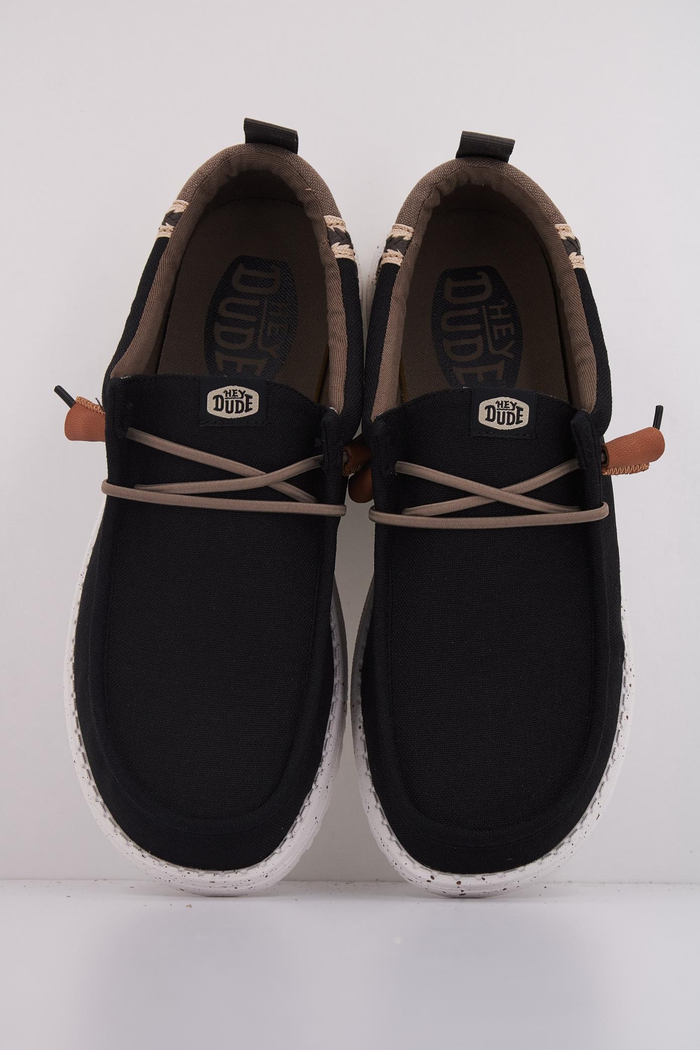 HEY DUDE WALLY SUMMER LINEN en color NEGRO  (3)