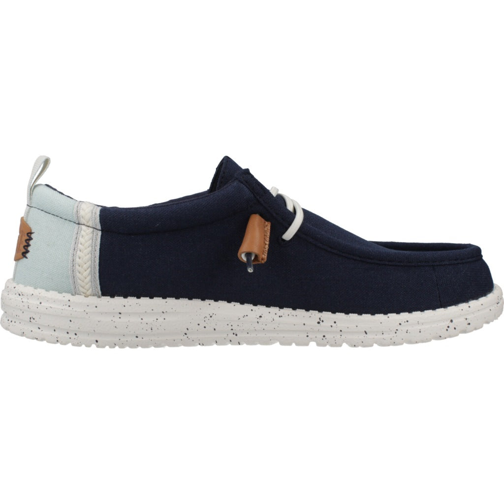 HEY DUDE WALLY SUMMER LINEN en color AZUL  (4)