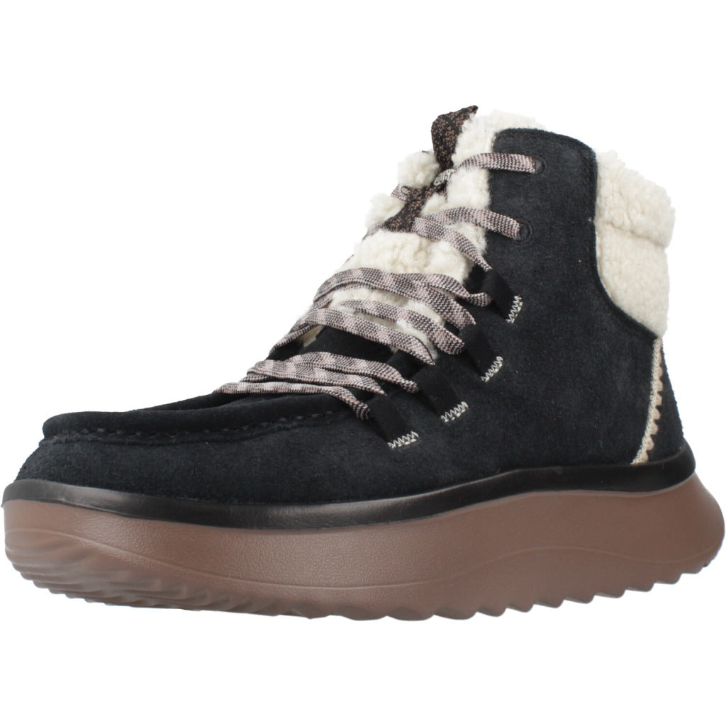 HEY DUDE WENDY PEAK APRES SUEDE COZSTIT en color NEGRO  (1)