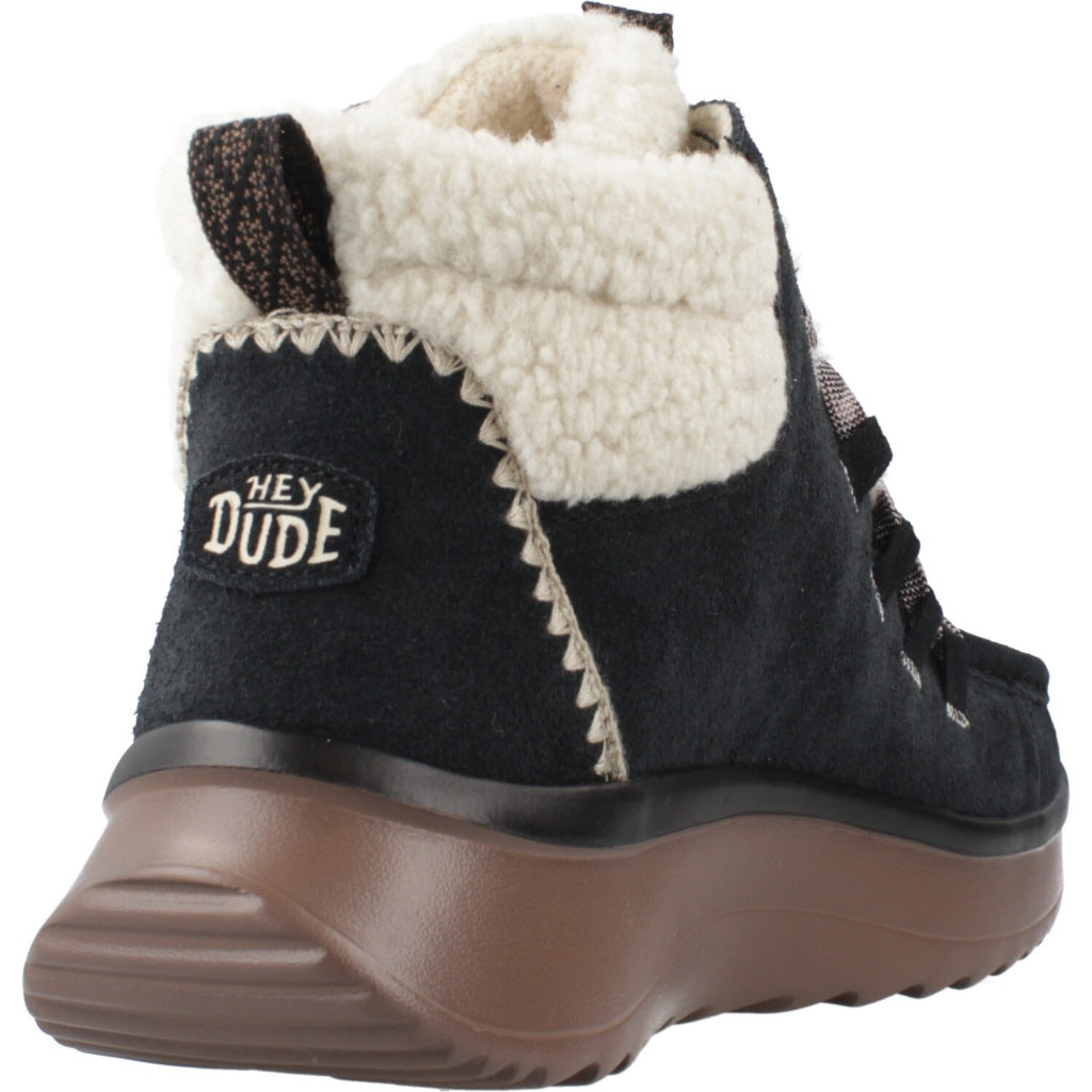 HEY DUDE WENDY PEAK APRES SUEDE COZSTIT en color NEGRO  (3)
