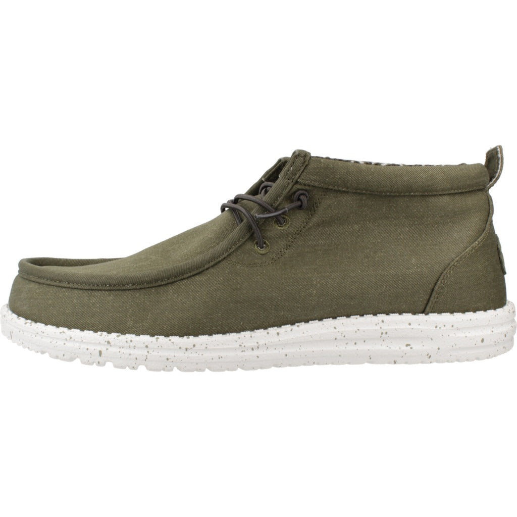 HEY DUDE WALLY MID CANVAS en color VERDE  (2)