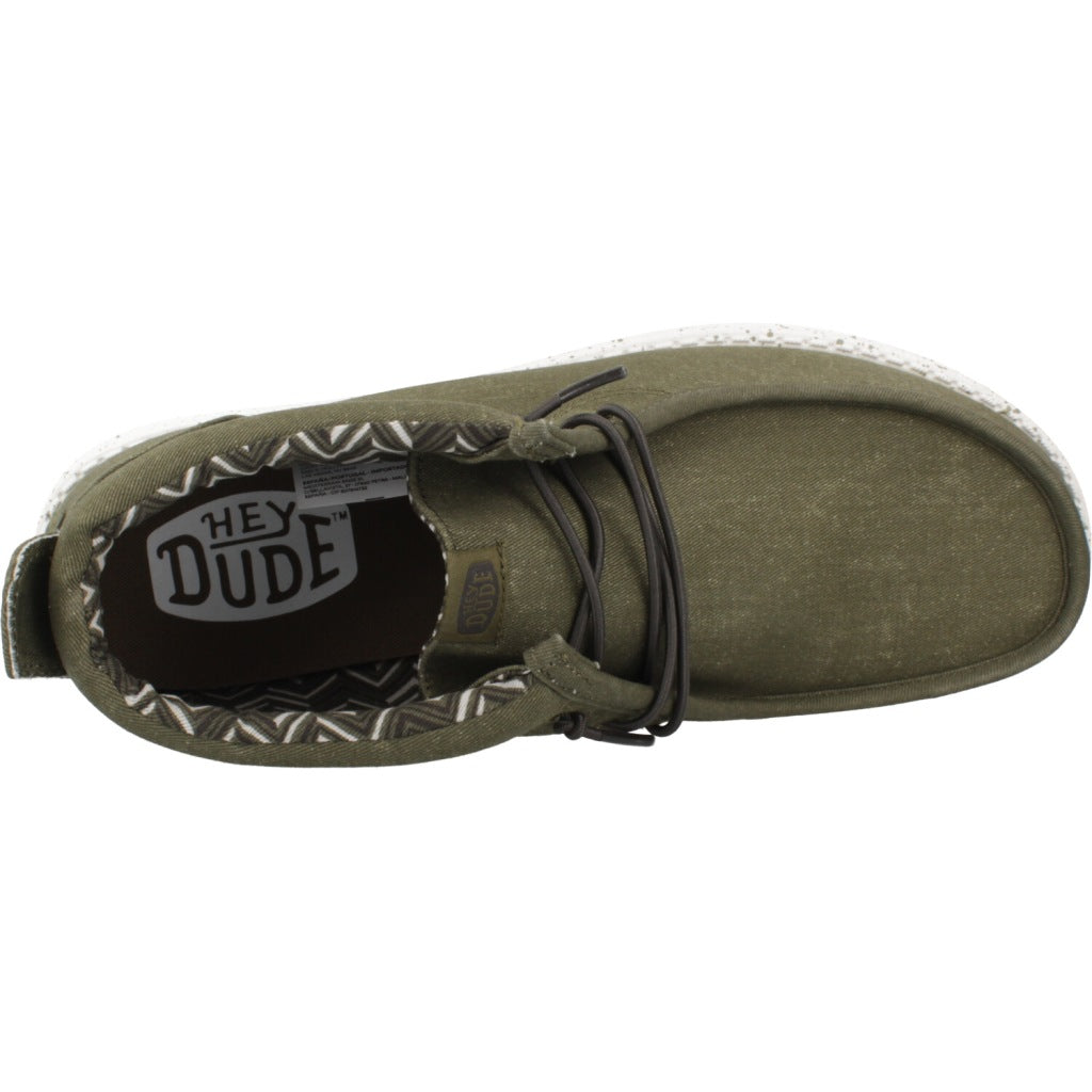 HEY DUDE WALLY MID CANVAS en color VERDE  (7)