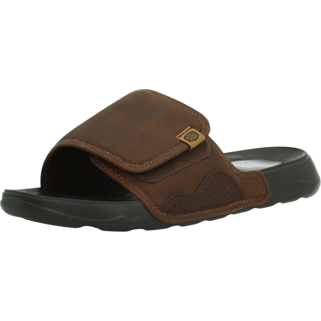 HEY DUDE SHORE SLIDE CLASSIC en color MARRON  (1)