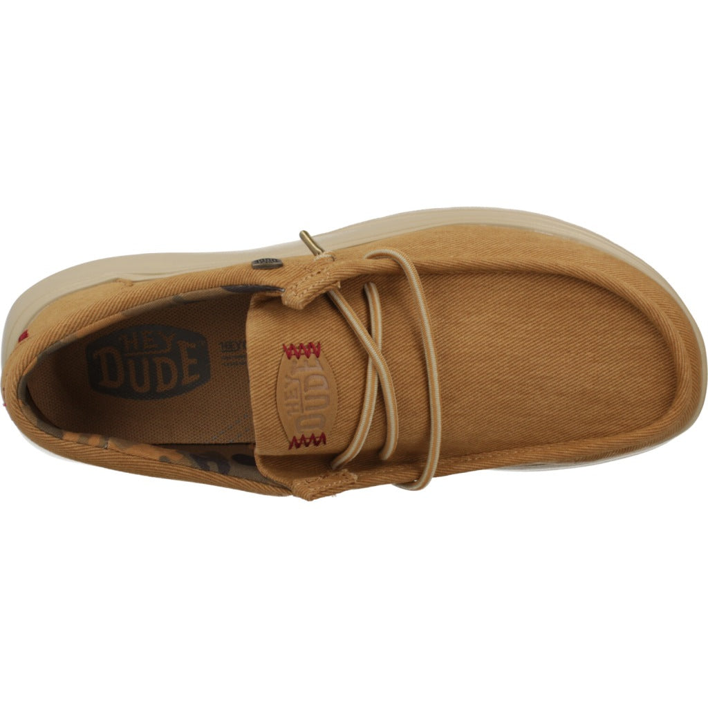 HEY DUDE WALLY COMF WORN TWILL en color MARRON  (6)