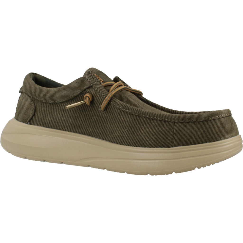 HEY DUDE WALLY COMF WORN TWILL en color VERDE  (5)