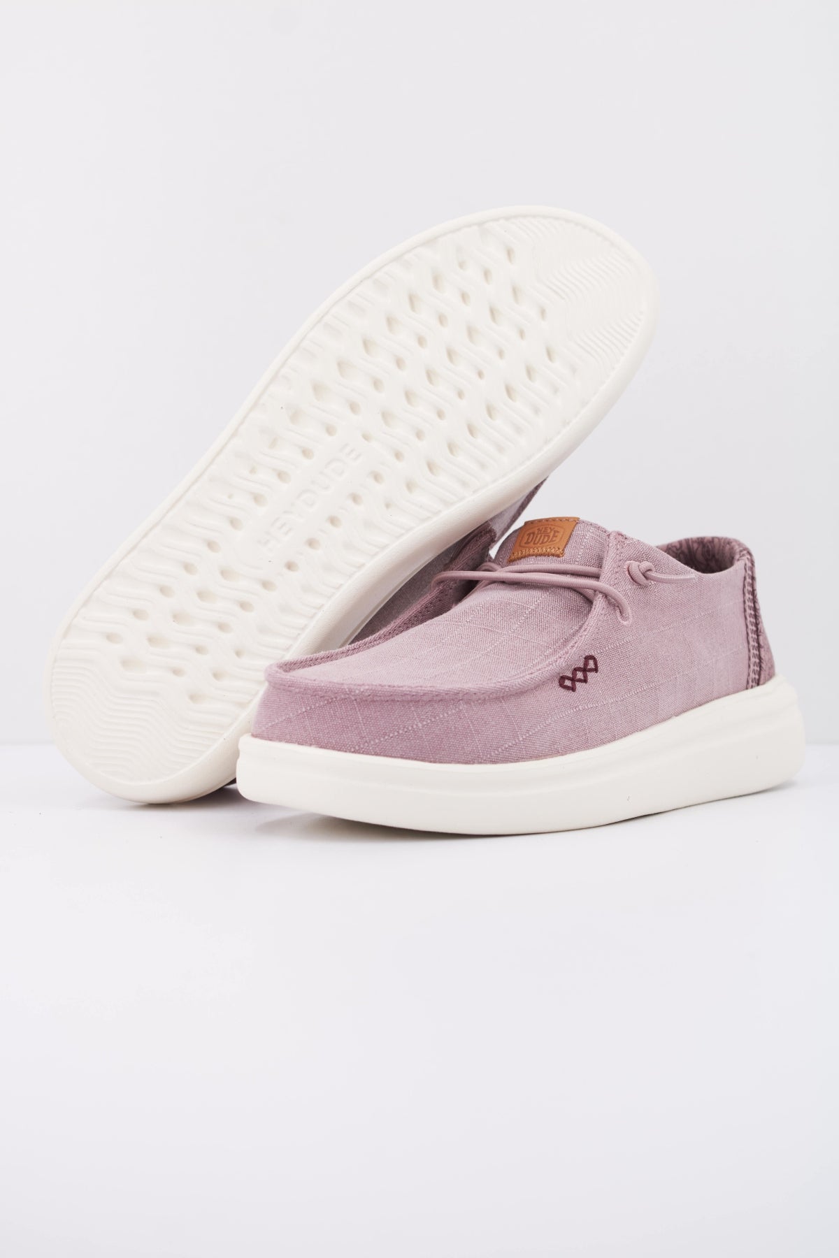 HEY DUDE WENDY RISE CHAMBRAY GRID en color ROSA  (5)