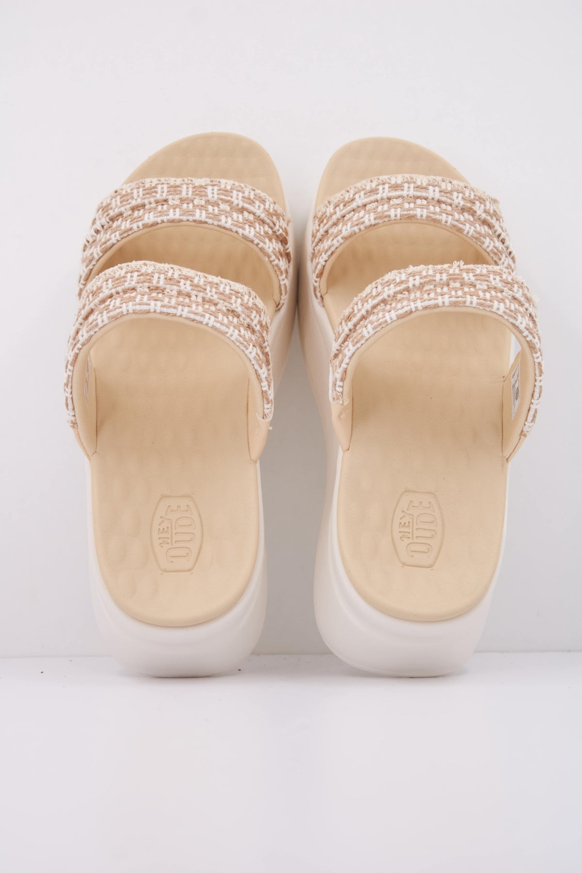 HEY DUDE AUSTIN SLIDE WOVEN BOULDER en color BEIS  (3)