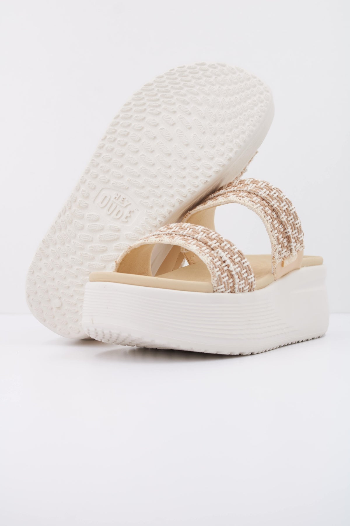 HEY DUDE AUSTIN SLIDE WOVEN BOULDER en color BEIS  (5)