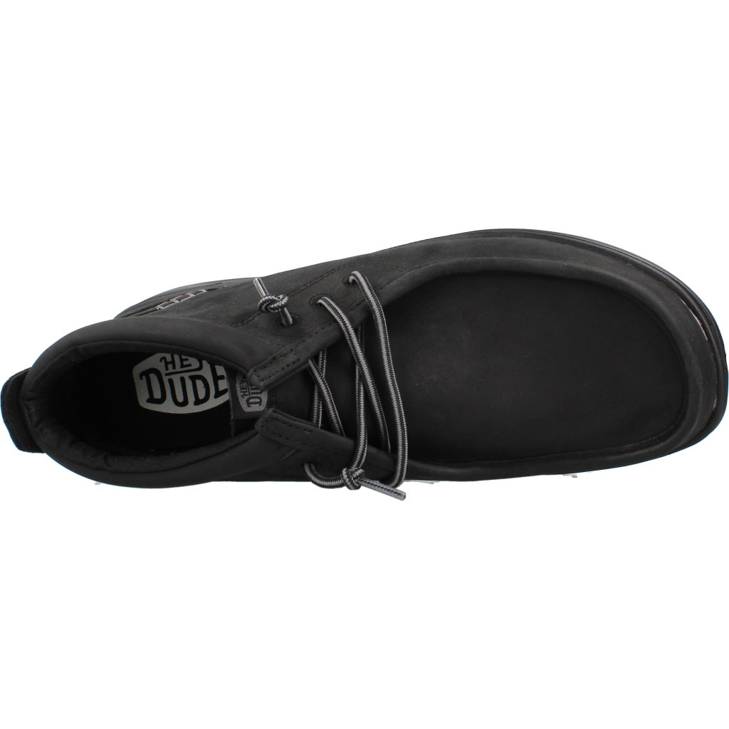 HEY DUDE HD WALLY MID GRIPR LEATHER en color NEGRO  (7)