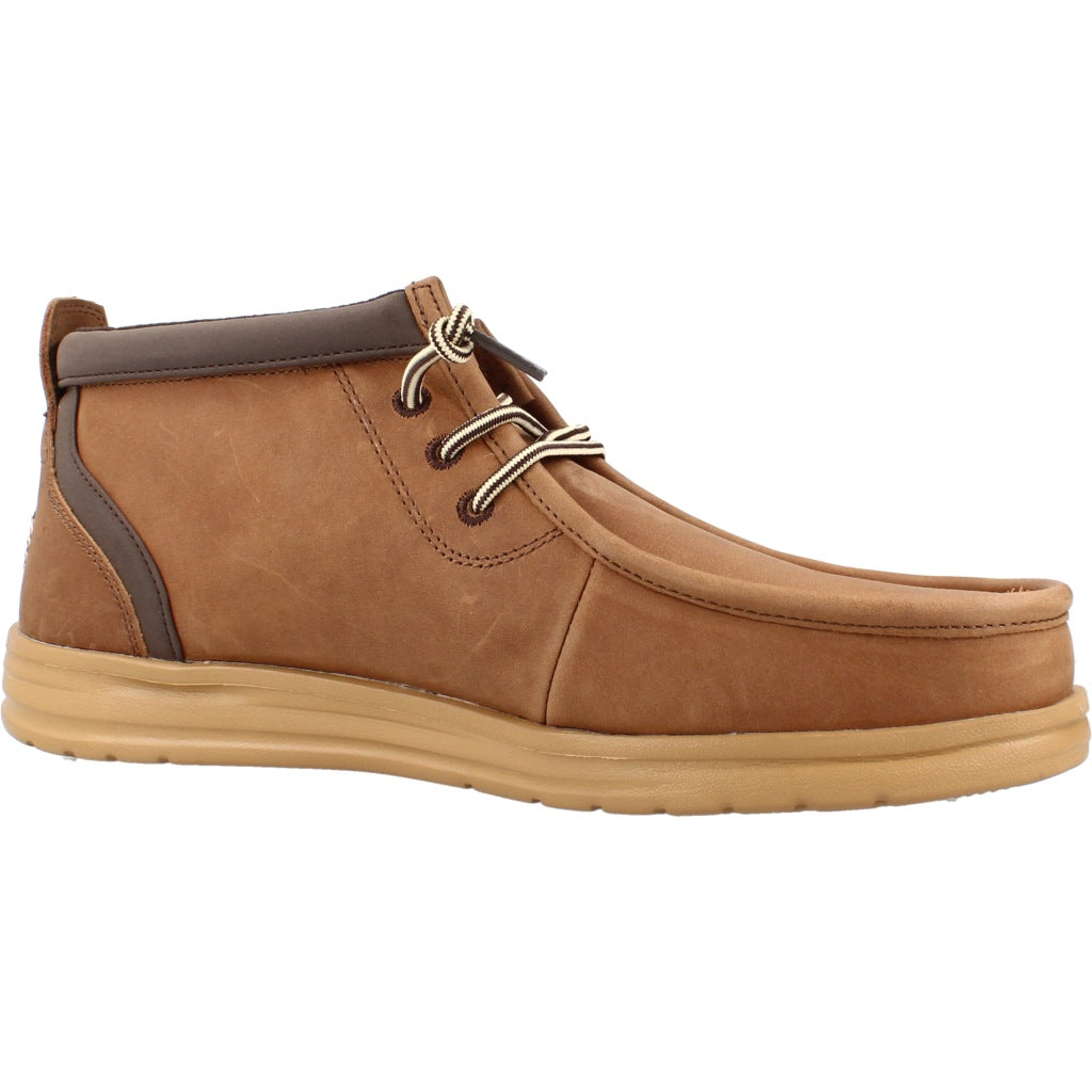HEY DUDE HD WALLY MID GRIPR LEATHER en color MARRON  (5)