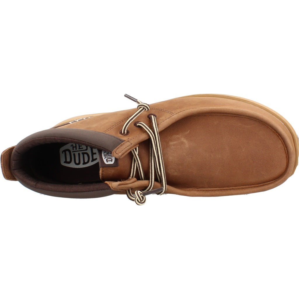 HEY DUDE HD WALLY MID GRIPR LEATHER en color MARRON  (7)