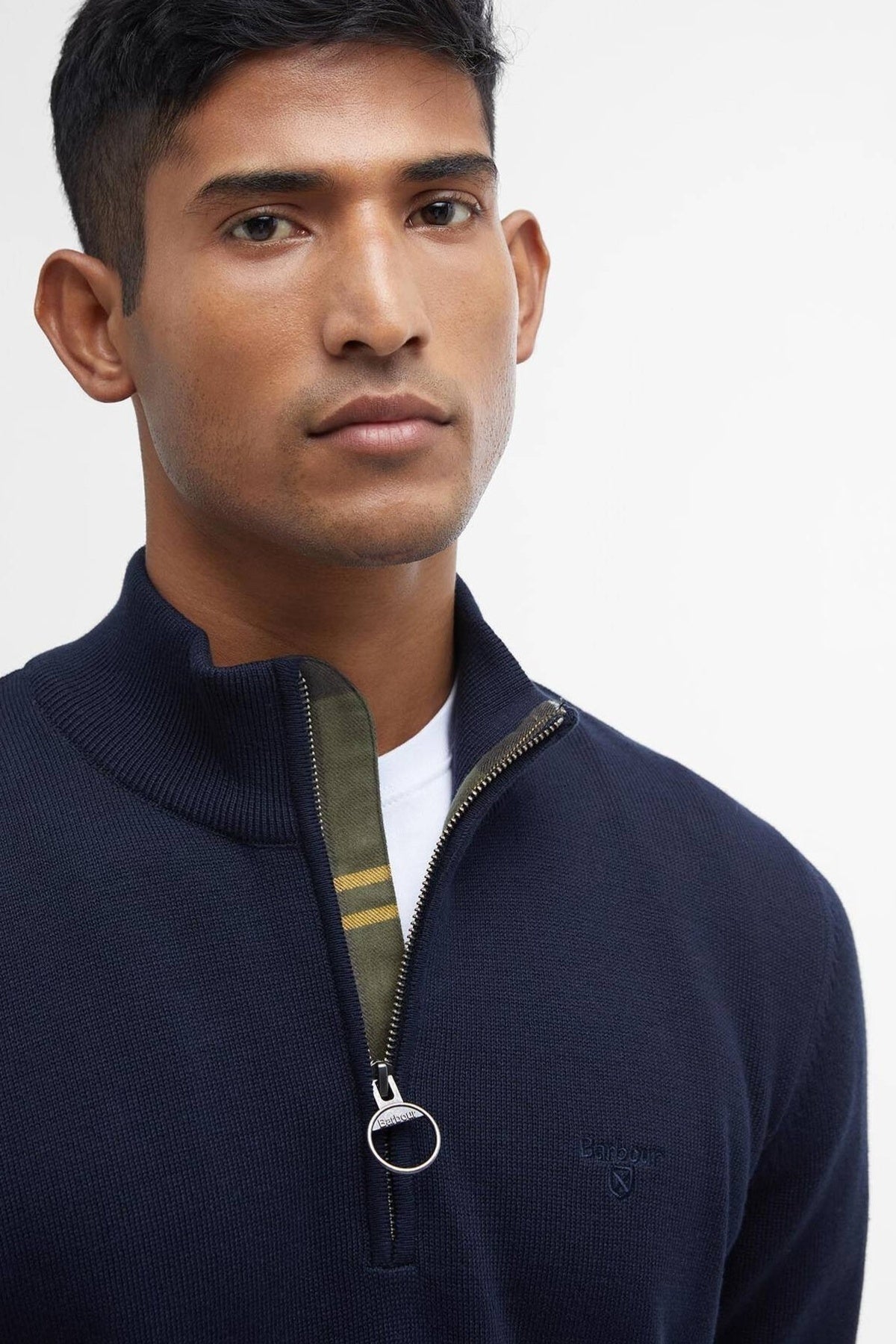 BARBOUR MKNNY COTTON HALF KNITTED en color AZUL  (3)