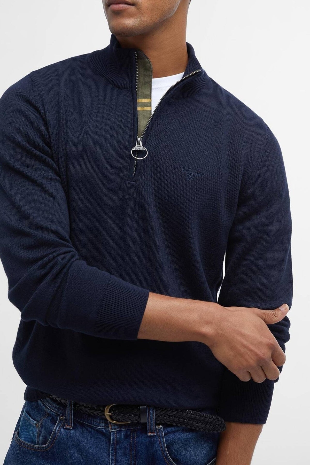 BARBOUR MKNNY COTTON HALF KNITTED en color AZUL  (4)
