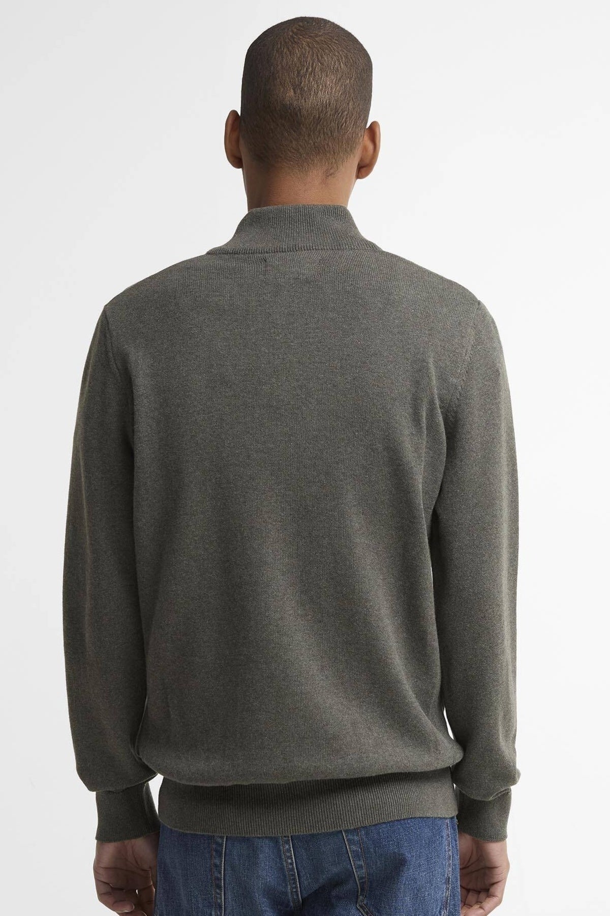 BARBOUR MKNOL COTTON HALF KNITTED en color GRIS  (2)