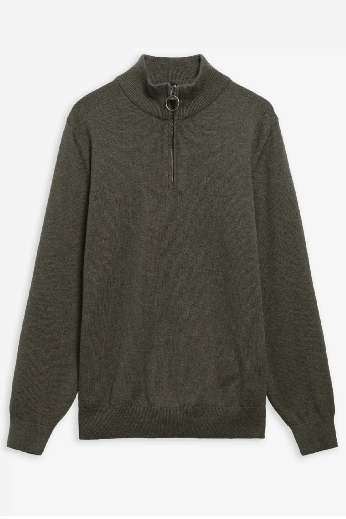 BARBOUR COTTON HALF ZIP MKNOL en color GRIS  (4)