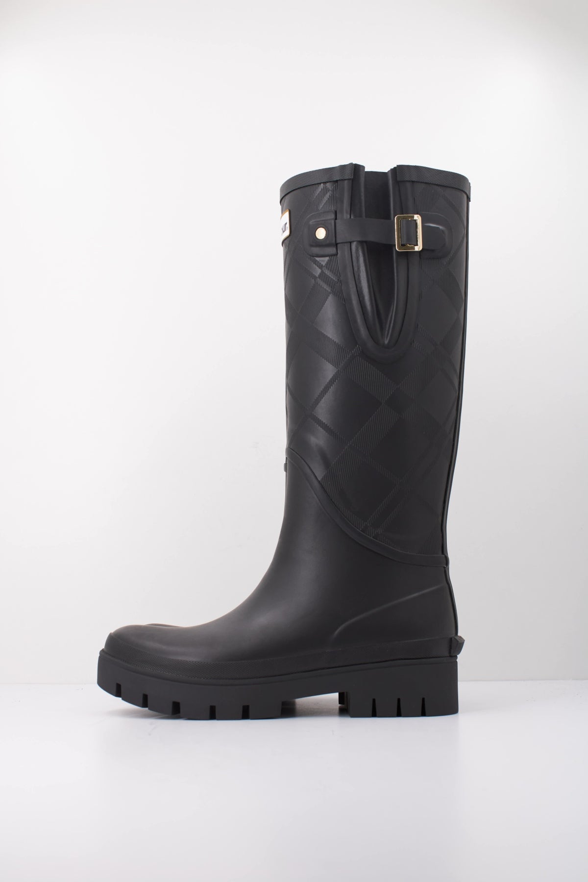 BARBOUR LEIGHTON TARTAN WELLINGTON LRFBK en color NEGRO  (1)