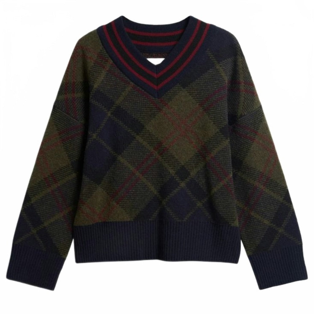 BARBOUR SHAE V-NECK TARTAN JUMPER LKNTN en color MULTICOLOR  (4)