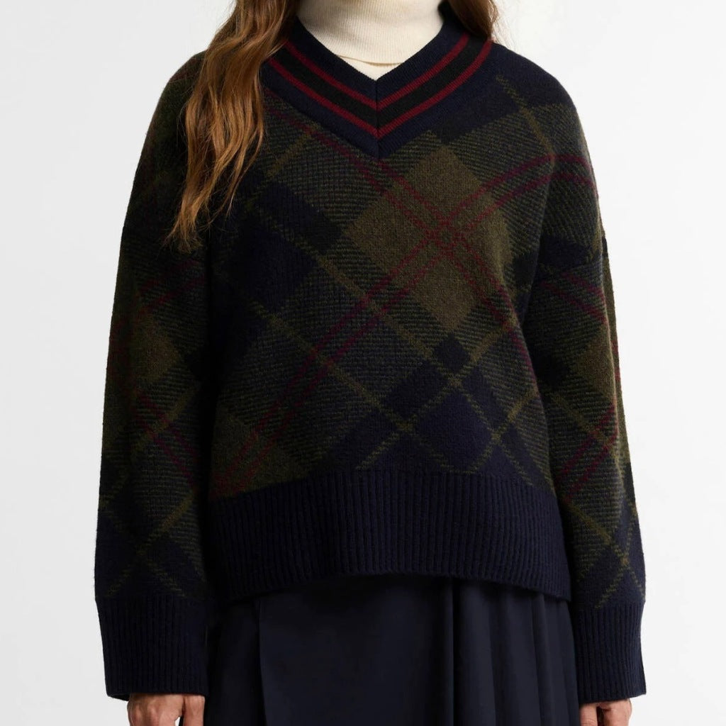 BARBOUR SHAE V-NECK TARTAN JUMPER LKNTN en color MULTICOLOR  (6)