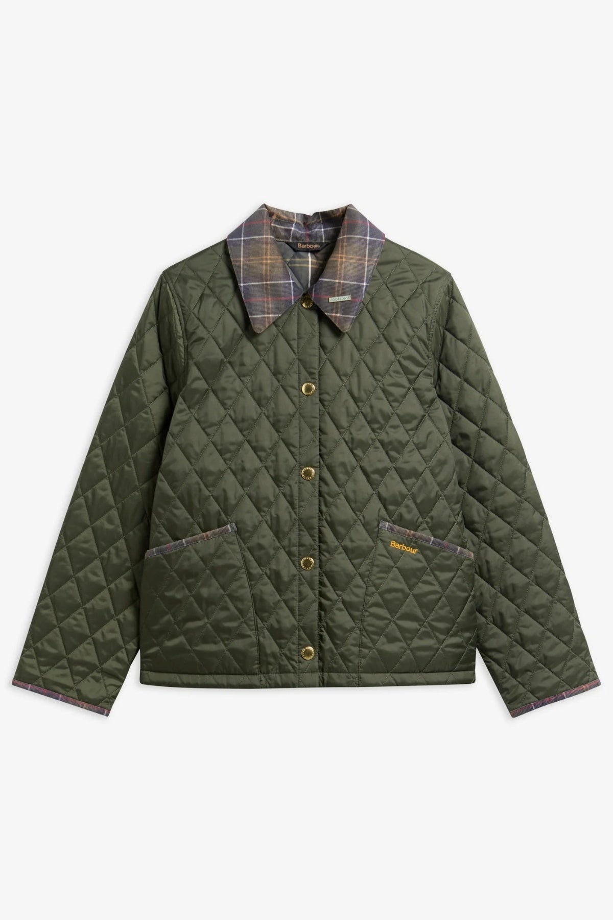 BARBOUR ICONS TARTAN COLLAR CROPPED LIDDESDALE LQUOL en color VERDE  (1)