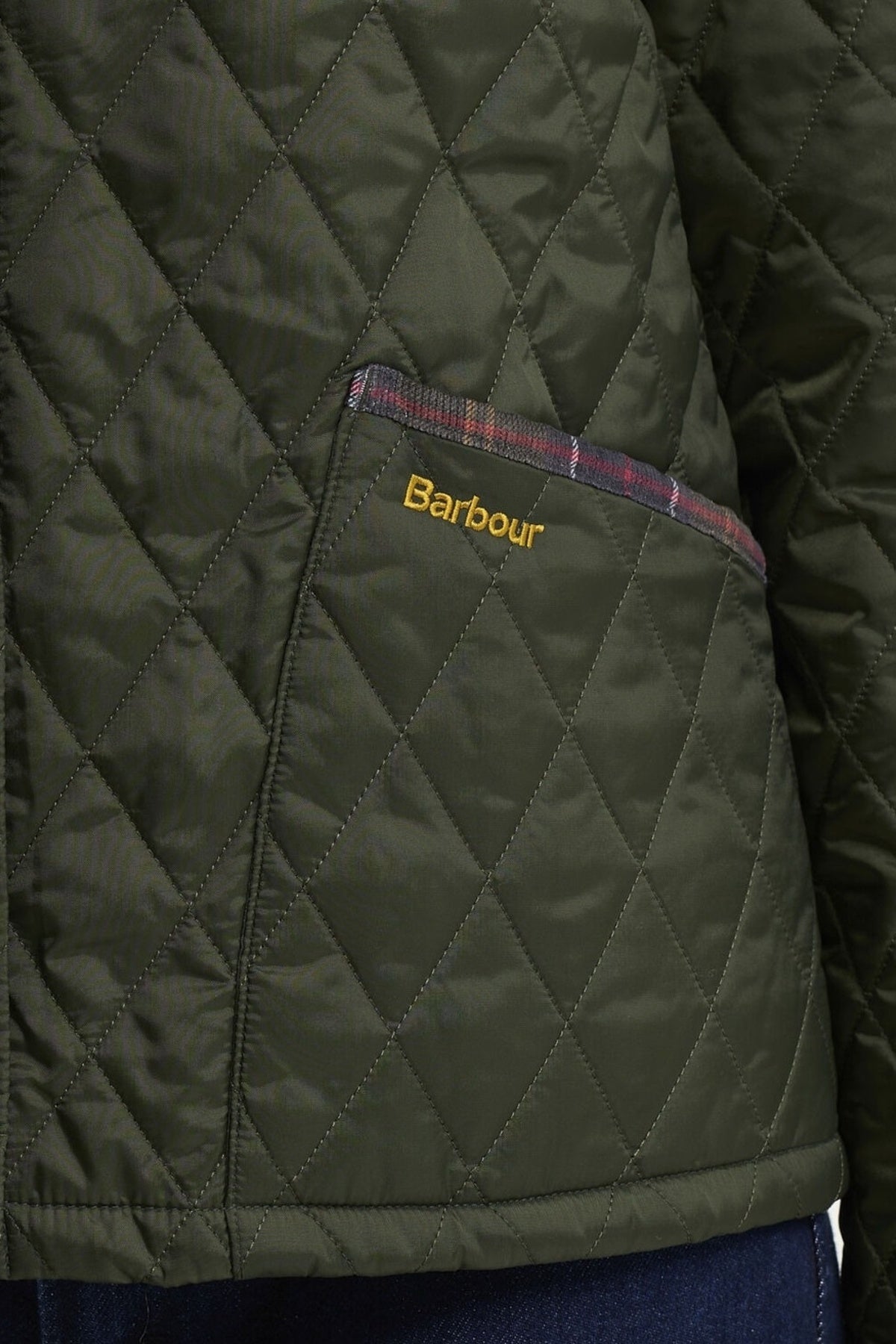 BARBOUR ICONS TARTAN COLLAR CROPPED LIDDESDALE LQUOL en color VERDE  (4)