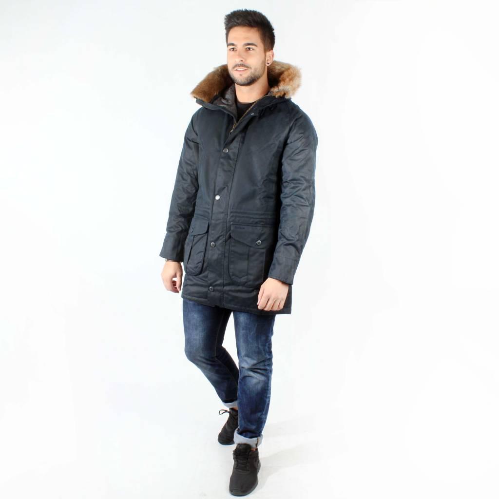 BARBOUR GISBURNE WAX MWXNY en color AZUL  (1)