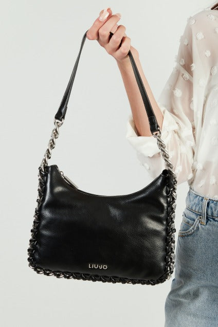 LIU-JO AA E HOBO BAG en color NEGRO  (5)