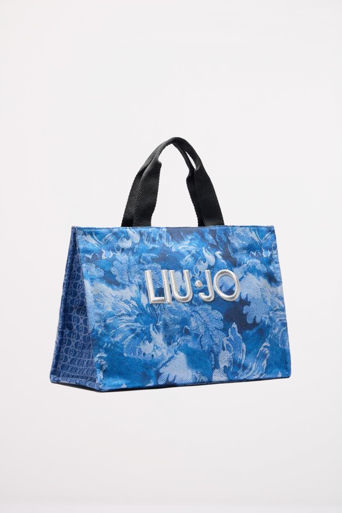 LIU-JO TOTE PRINTED DENIM en color AZUL  (2)