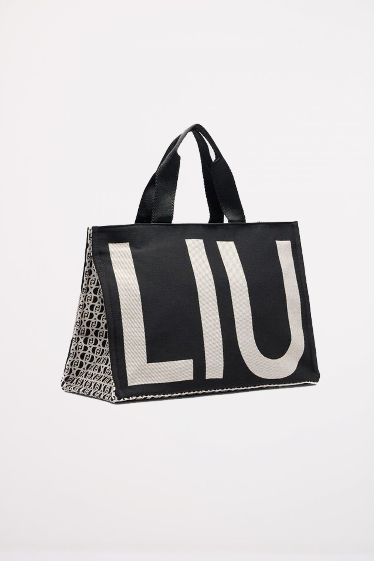 LIU-JO TOTE MONOGRAM JACQUA en color NEGRO  (2)