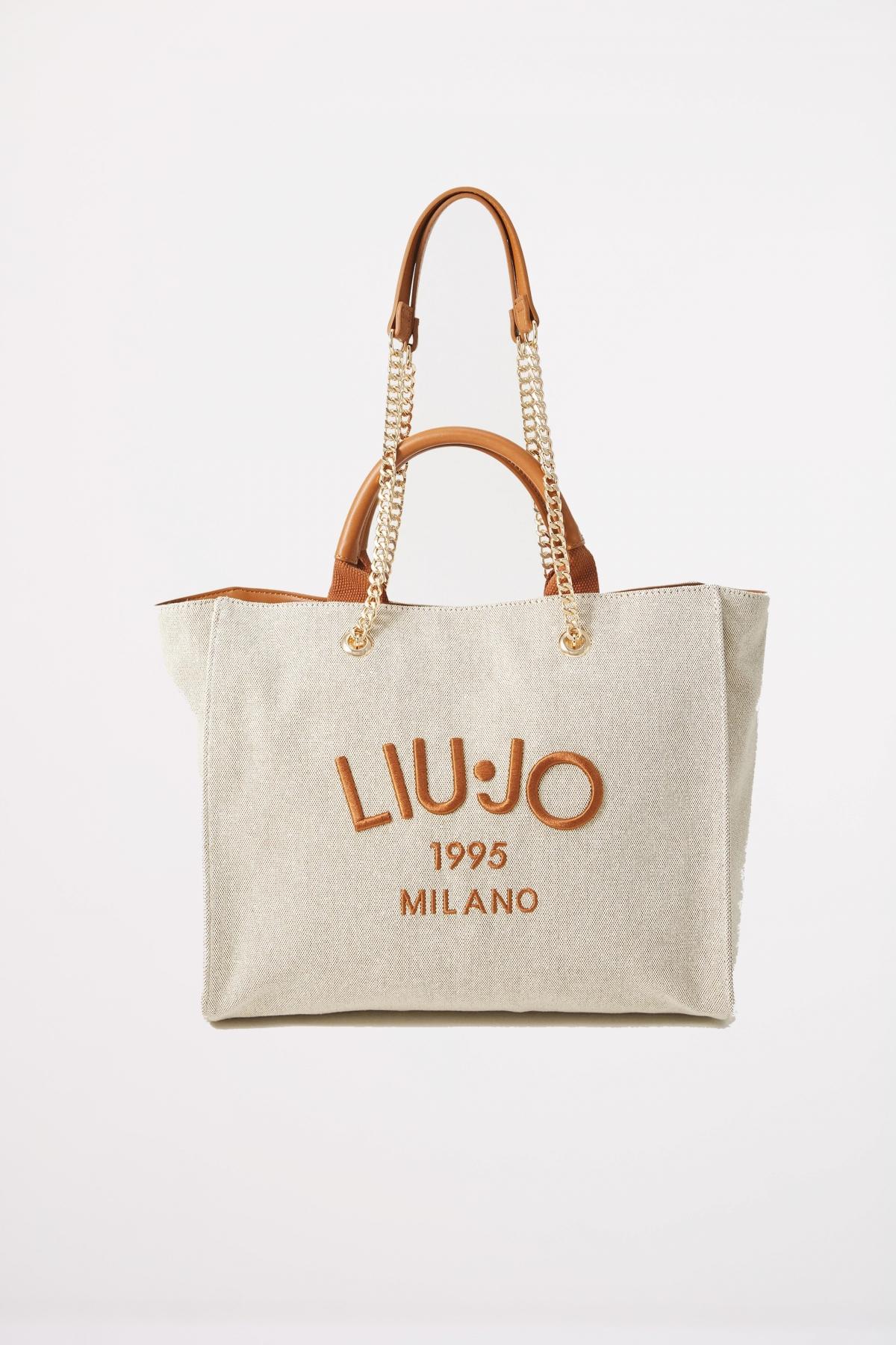 LIU-JO ECS L TOTE en color MARRON CLARO  (1)