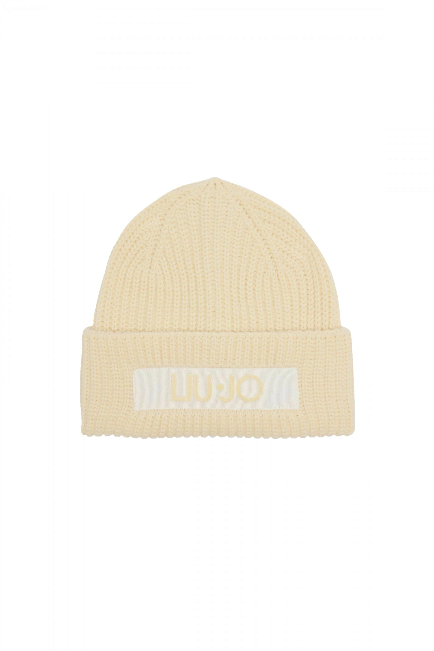 LIU-JO  BEANIE LOGO  en color BLANCO  (1)