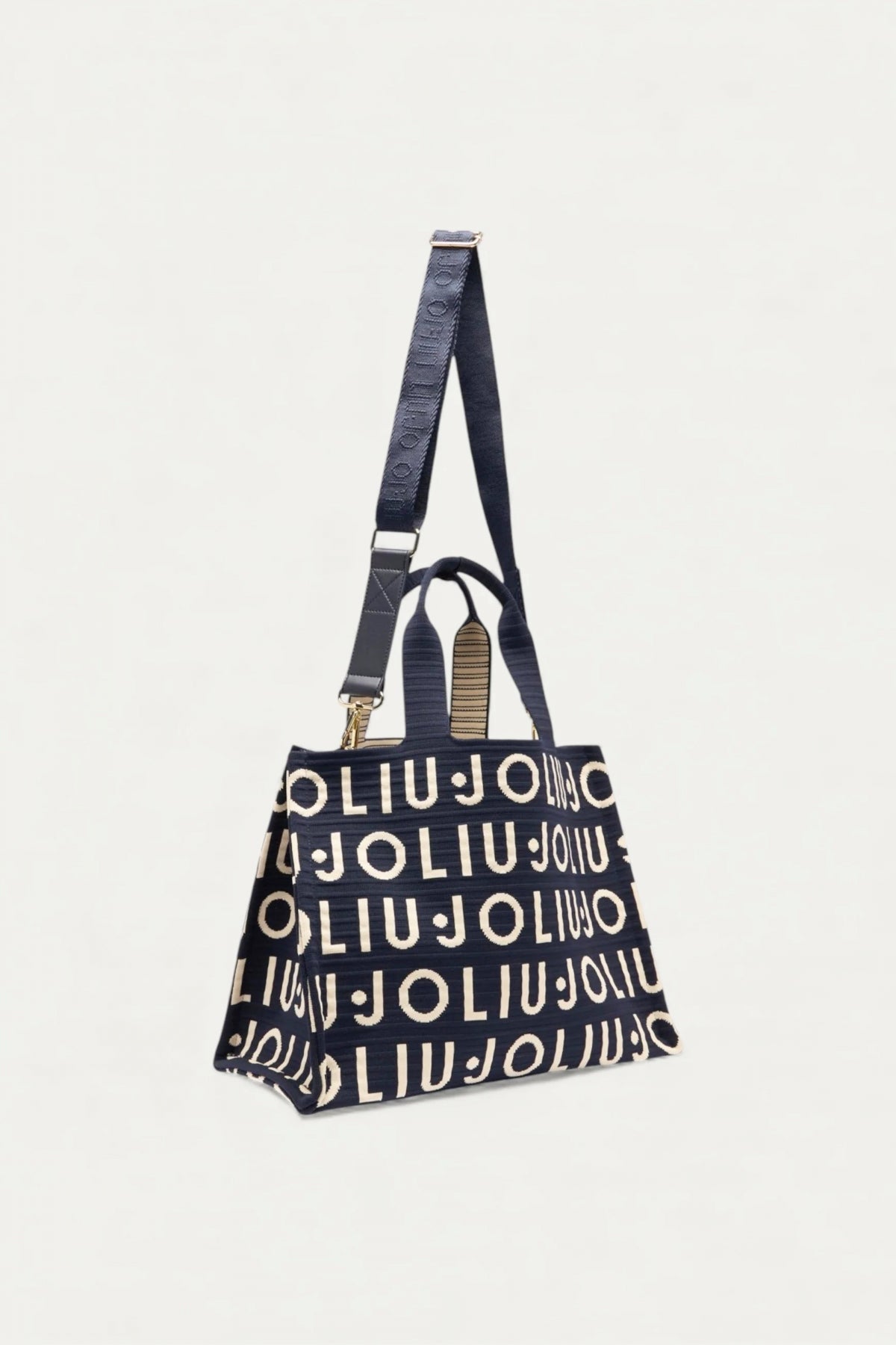 LIU-JO L TOTE KNITTED LOGO en color AZUL  (4)