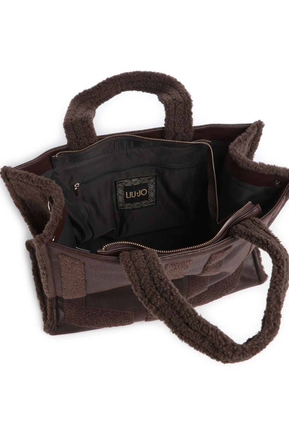 LIU-JO F E TOTE FAKE MONTONE en color MARRON  (3)