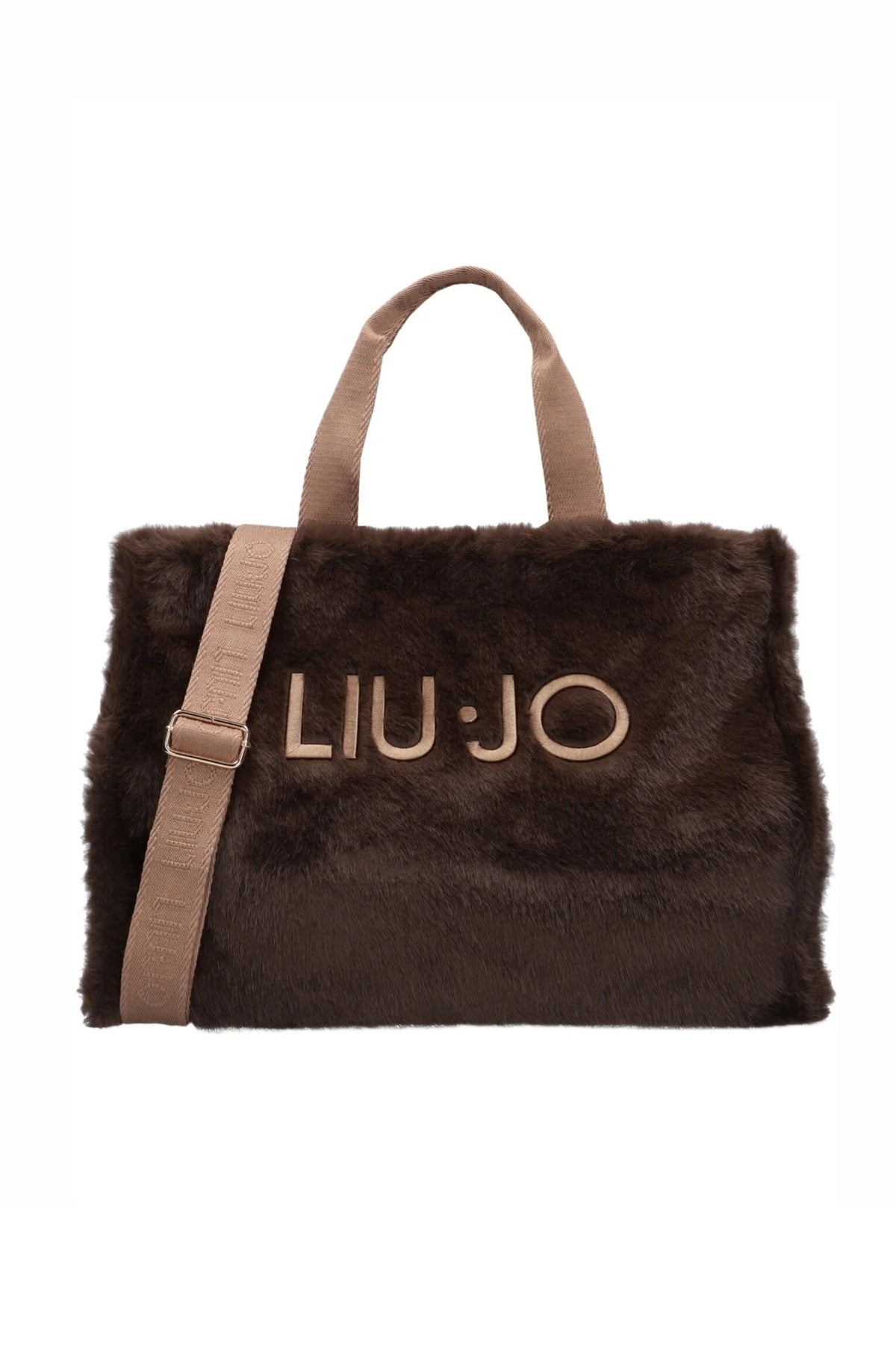 LIU-JO F E TOTE FAKE FUR en color MARRON  (1)