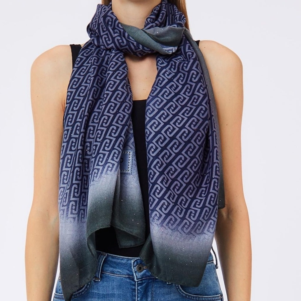 LIU-JO F T STOLA ALLOVER SHADED en color AZUL  (5)